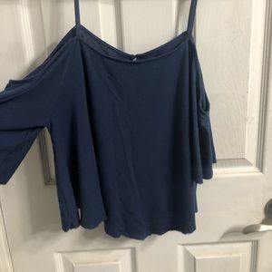 Blue Off the Shoulder Tee/ Tank